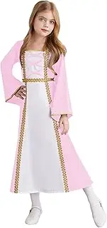 [Yruioon] Girls Victorian Queen Bell Long Sleeve A Line Maxi Dress Medieval Party Dress-up