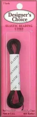 Designer's Choice ~ (CJ120) - Beading Cord Elastic - Black, 5 yd