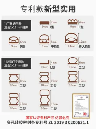 門縫密封條房門木門窗戶進戶門縫隙填充膠條防盜門防風保暖隔音條