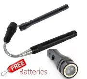 3-LED Extendable Magnetic Flashlight with Telescoping and Flexible Neck