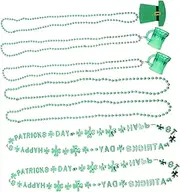 KONTONTY Beading Chain 7pcs Patrick's Day Necklace Festive for Adults Boys and Girls Irish Theme