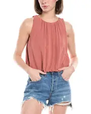 Harper Linen-Blend Bubble Tank