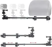 ChargerCity Dual Post Telescopic Headrest Mount for All GoPro Hero Session Sony Contour ROAM AKASO Yi 4K Action Cam Camera to record Drifting Race Track Racing Video (include Tripod Adapter & Wrench)