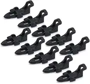 10-Pack ABS Fishing Hook Keepers with O Rings - 1g Each in Black, Blue, Green, Orange, Red, Yellow