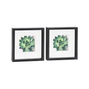 Nicola Spring 10" x 10" Black 3D Box Photo Frames - 6" x 6" Mount - Pack of 2