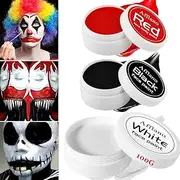 Halloween Clown Zombie Makeup Black White Red Cream Face Body Paint, Afflano Joker Vampire Cosplay Skeleton Costume Fantasy SFX Makeup Special Effects Paints Set Oil Based Painting for Kids & Adults