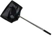 AquariumH2o Long Handle Fishnet 12'' Black Mesh, Telescopic Pole Extends To 42''