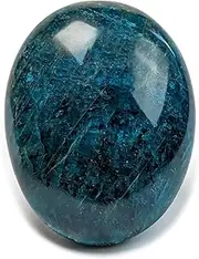 EUSICE - Blue Apatite Natural Palm Stone - Anti-Stress & Creativity Healing Stone - 100% Handcrafted & Handmade - Ethical Gemstone Blue Apatite for Lithotherapy Wellness Meditation Yoga. All Levels