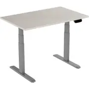 ERGOVIDA Sit-Stand Straight Electric Desk Grey Frame 1800 x 750mm Lightwood Top