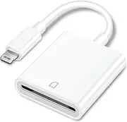 [Apple MFi Certified] Apple Lightning to SD Card Reader for iPhone, Trail Game Camera Viewer Memory Card Reader for iPhone iPad, SD Card Adapter to iPhone 14 13 12 11 XS XR X 8 7 iPad, Plug and Play