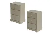 2x Boyle Craftwood 19cm Storage Chest Wooden Organiser 3 Drawers Craft Activity