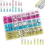 aikoolwer 240PCS Heat Shrink Wire Connectors Waterproof Insulated Automotive Marine Electrical Terminals Kit Crimp Assortment Ring Fork Hook Spade Butt Splices