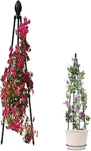 Metal Garden Trellis - Rustproof Tower Garden Trellis - Vine Support Tool, Houseplants Accessories, Sturdy Frame, Decorative Vegetable Vine Stand for Cucumber