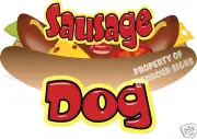 Sausage Dog Decal 18" Hot Dog Cart Concession Food Truck Van Stand Vinyl Sticker