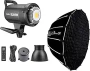 Godox SL-60W with 85cm Dome SE Softbox Kit, 60W LED Video Light Photography Light CRI95+ Qa>90 5600K Bowens Mount Wirelessly Adjust Brightness for Video Recording, Wedding Photography