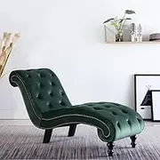 Chaise Lounge Green Velvet Living Room Chaise