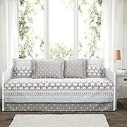 Lush Decor Pink-and-Turquoise Elephant Striped 6-Piece Daybed Cover Bed Set