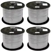 Lot4 1000ft Flat Phone/Telephone Line Cord RJ11 wire6P4C Cable/Cord spool{SILVER