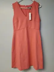 WHBM White House Black Market Womens 8 Peach Tea Rose Dress sleeveless A line