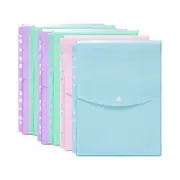 6PK Marbig Pastel Top Open A4 Ring Binder Wallet Pocket Stationery Holder Assort