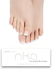 NKA Semi Cured Gel Toe Nail Polish Strip, 32 Gel Nail Stickers Wraps, UV LED Lamp Curing Strips WHITE FRENCH PEDI