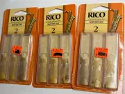 3 Pack Rico Baritone Saxophone Reeds Strength 2.0 Sax ( 3 pack lot )