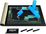 Lavievert 2-in-1 Reversible Jigsaw Puzzle Mat, 2mm Thick Neoprene Puzzle Mat Roll Up, Portable Puzzle Board Holder Saver with Storage Bag & Plastic Cylinder Up to 1500 Pieces - Black & Khaki
