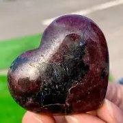 71 g Natural Fireworks Red Garnet sphere Quartz Crystal heart-shaped healing