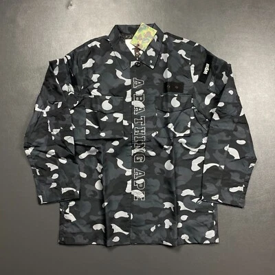 100% Authentic A Bathing Ape Gradation Camo Military Shirt Jacket Size XL