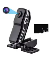 HD Mini DV Camera Body Camcorder Portable Nanny Security Cam Mount Video Record Small Sports Car Cam For Home &amp; Office With 32G memory card