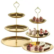 2/3 Layers Cake Display Stand Stainless Steel Dessert Plate Durable Cake Tray