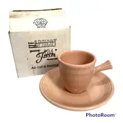 Fiesta AD Cup and Saucer Apricot Stick Handle Demitasse Espresso 1986 New In Box