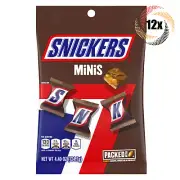 12x Bag Snickers Minis Milk Chocolate With Peanuts Caramel & Nougat Bars | 4.4oz