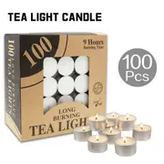 Tealight Candles 100Pack 9 Hours Unscented Tea Light Candles Tealights Home Decorative Party Wedding Christmas