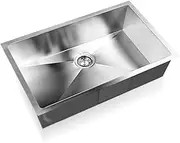 Cefito Stainless Steel Sink 70 x 45 cm Silver Single Bowl Kitchen Sinks Handmade, Laundry Bar Home, Premium Quality with Waste Drainer Top Undermount R10 Corners Easy Cleaning