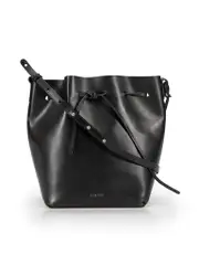 Black Leather Bucket Bag