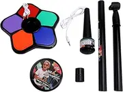Aswalling Kids Microphone with Light Stand Toy,Height-Adjustable Microphone,Brain-Training Educational Toys Birthday Gift Black