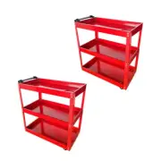 2X 3 Tier Tool Storage Cart Portable Service Utility Heavy Duty Mobile Trolley R