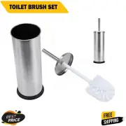 Toilet Brush Steel Stainless Bathroom Set Cleaning Wall and Round Square NEW AU