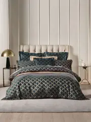 GRACE BY LINEN HOUSE VALERIA SLATE QUILT COVER SET