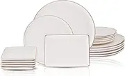 Karaca Santo Gold New Bone 18-Piece Dinner Set for 6 People - 18-Piece Crockery Set with Plates and Bowls Set, New Generation Bone China, Round Dinnerware Set & White Gold Dinner Set
