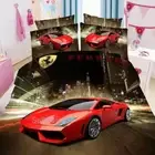 Linen Quilt/Doona/Duvet Cover Set Single Size Bed Pillow Case Sports Car