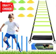 Agility Training Set 20Ft Ladder 6 Poles 6 Cones Soccer Football Rugby