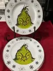 Dr Seuss Zrike Set/4 Grinch Christmas Holiday Snowflake Gold Dinner Plates NEW