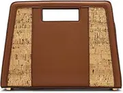[Anne Klein] Womens Cork clutch bag with Convertible strap, Chestnut, Chestnut, Small
