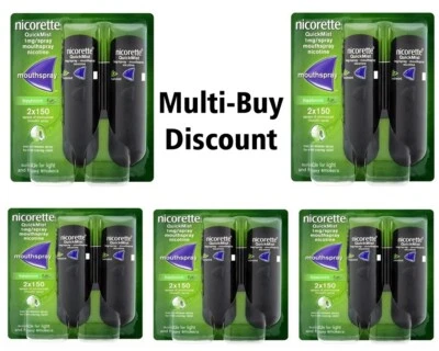 Nicorette Mouthspray Quickmist Freshmint 2 x 150 Of 5 Expiry 2027 Multi Buy Disc