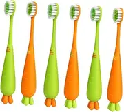 Healvian 6-pack Carrot Kids Toothbrush Soft Bristles Toddler Toothbrush Manual for Children