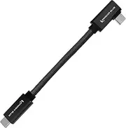 [KONDOR BLUE] 6” USB-C 3.2 Right Angle to Straight Angle Cable | Compatible with iPhone 15, iPhone 15 Pro/Max, & Android Phones | 20 Gb/s Transfer Speed | Raven Black