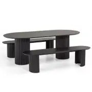 Scarborough Indoor 2.2m Timber Dining Setting with Benches