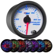 GlowShift White 7 Color 60 PSI Exhaust Drive Pressure Gauge - GS-W723_60